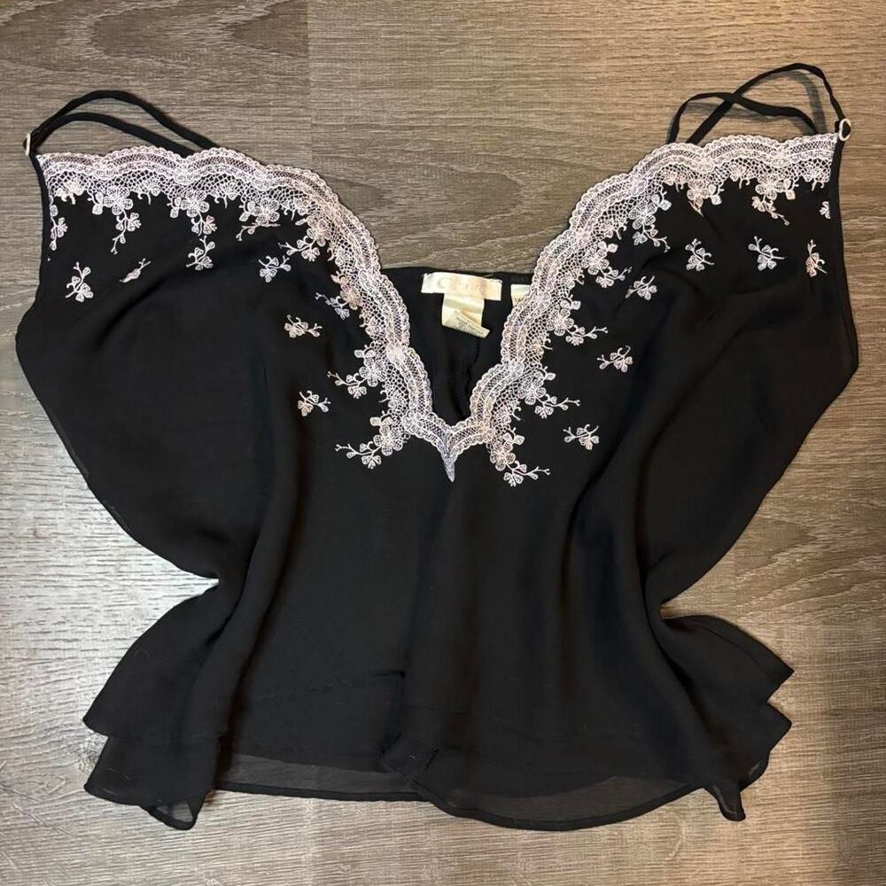 Vintage Y2K Black Lace Cami Lingerie